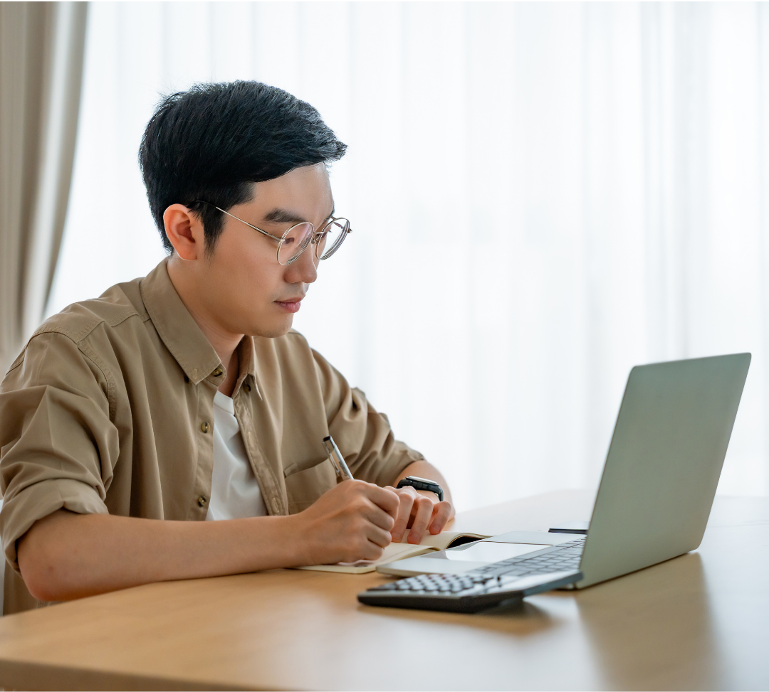 Student studying
